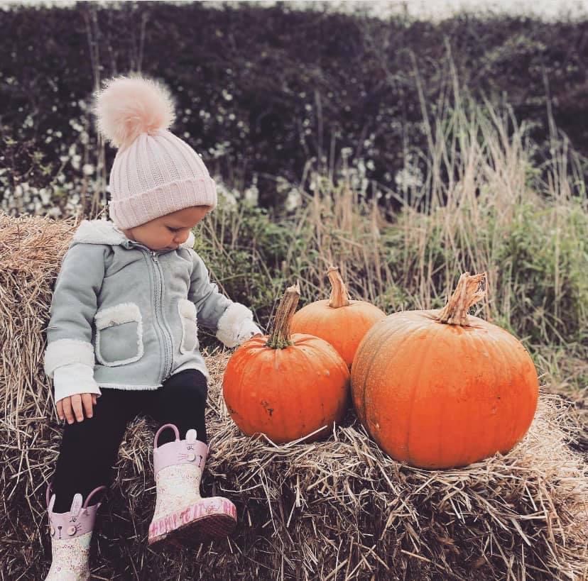 Pumpkins with child